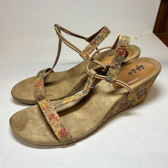 Style & Co. Womens 12 M Flower Cork Mulan Wedge Heel Sandals NIB IQ1 - Picture 2 of 4